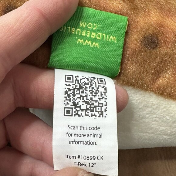 Wild Republic T-Rex Dinosaur Plush Stuffed Animal 12" Brown White Soft Toy - Picture 4 of 9